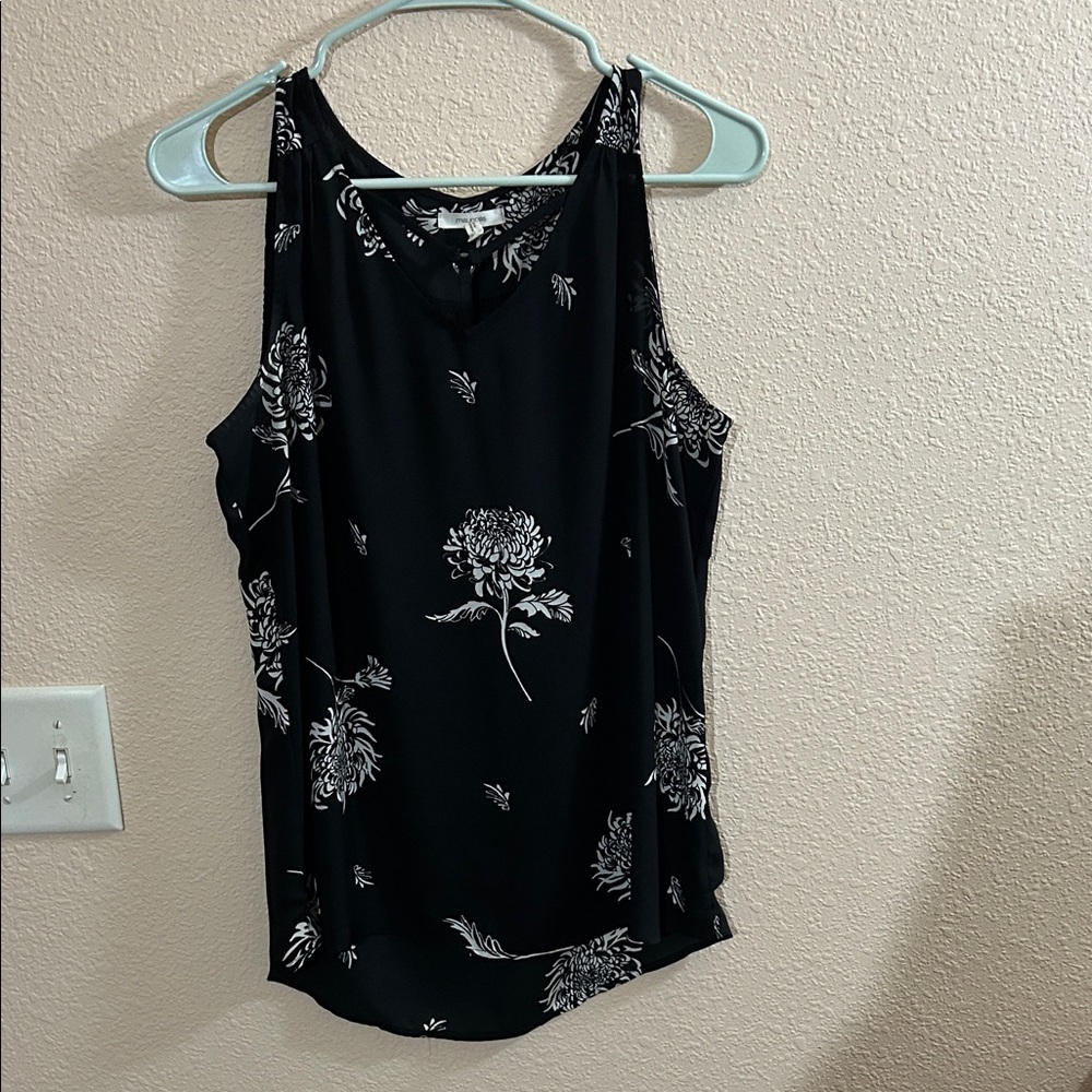 Maurice’s Floral Black Sleeveless Top